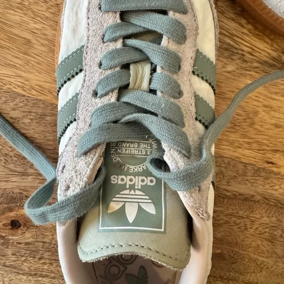 Adidas Samba Sneakers in Silver Green & Putty Mauve - Picture 8 of 11